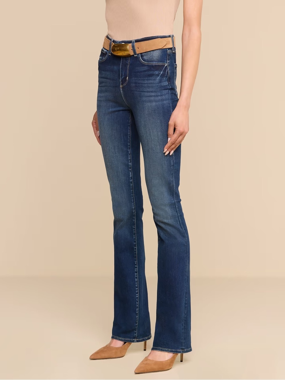 NWT L’AGENCE Selma High Rise Sleek Baby Boot Flare Jeans Size 23 Columbia Wash - Picture 13 of 15